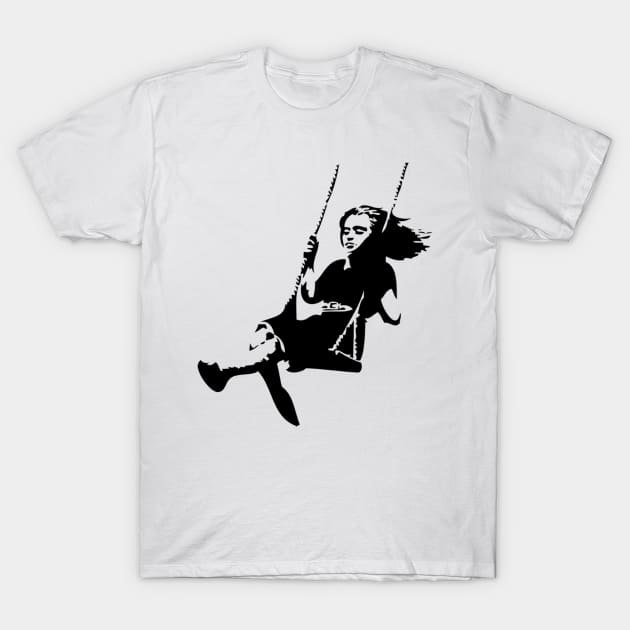 A girl on a swing T-Shirt by lllucifercat